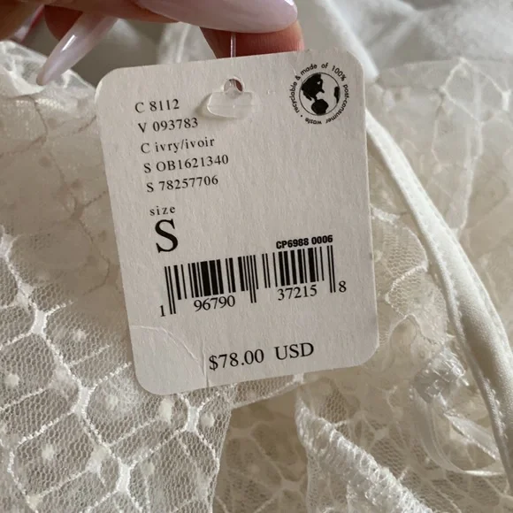 BNWT Free People tulle ivory  blouse sz Small $78 - Picture 7 of 9